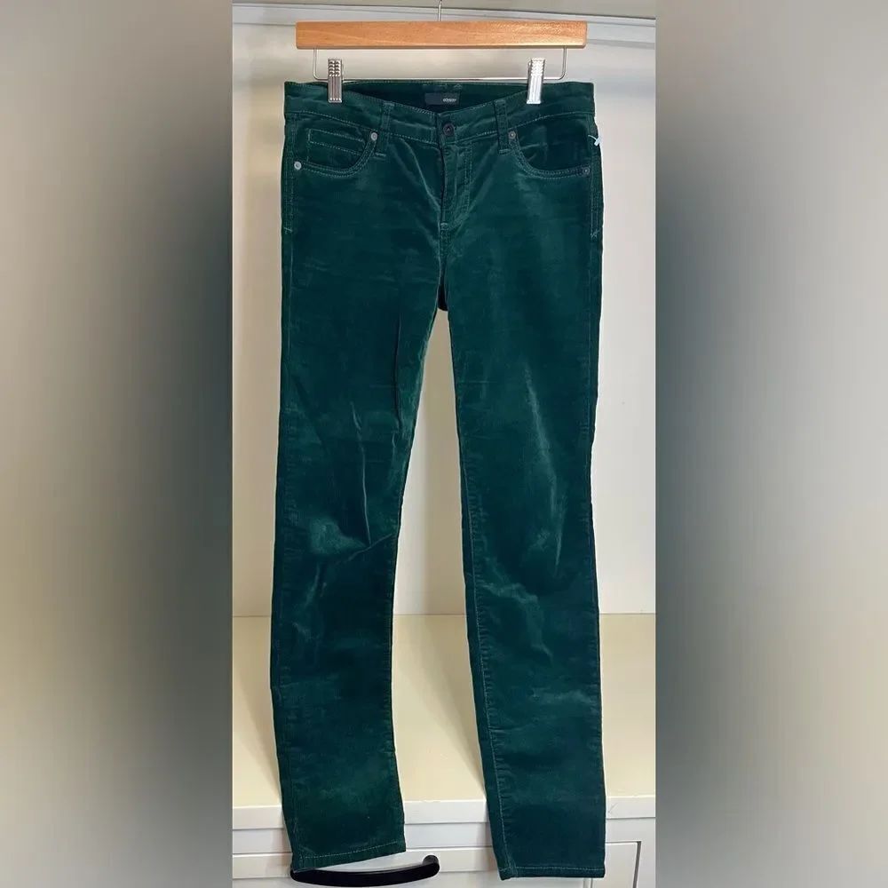 Edyson Hampton Skinny Corduroy Petite Pants, Green size 27s
